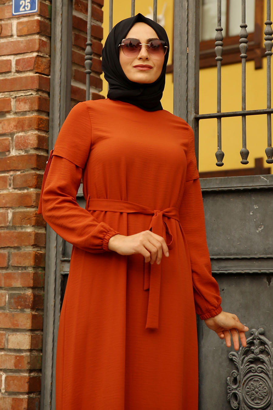 DRESS - BRICK COLOR 