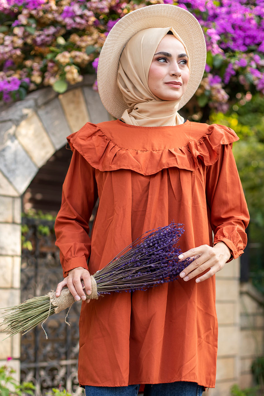 TUNIC - BRICK COLOR  TUNIC - BRICK COLOR