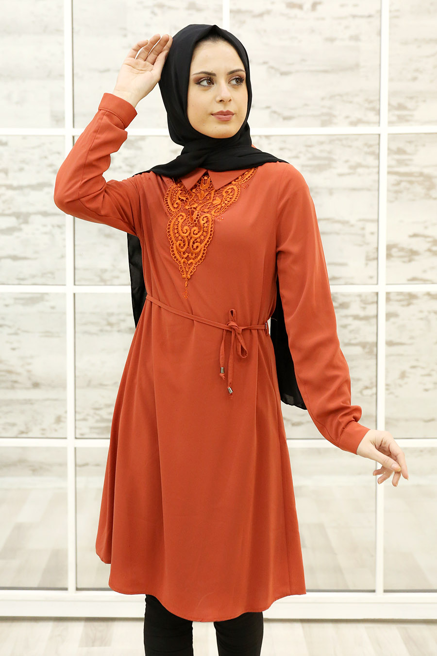 TUNIC - BRICK COLOR  TUNIC - BRICK COLOR
