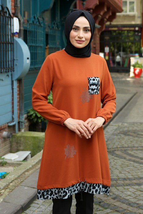 BRICK COLOR TUNIC 