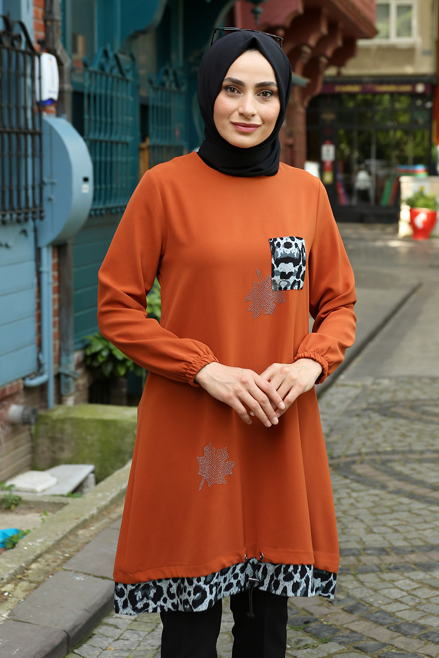 BRICK COLOR TUNIC  BRICK COLOR TUNIC