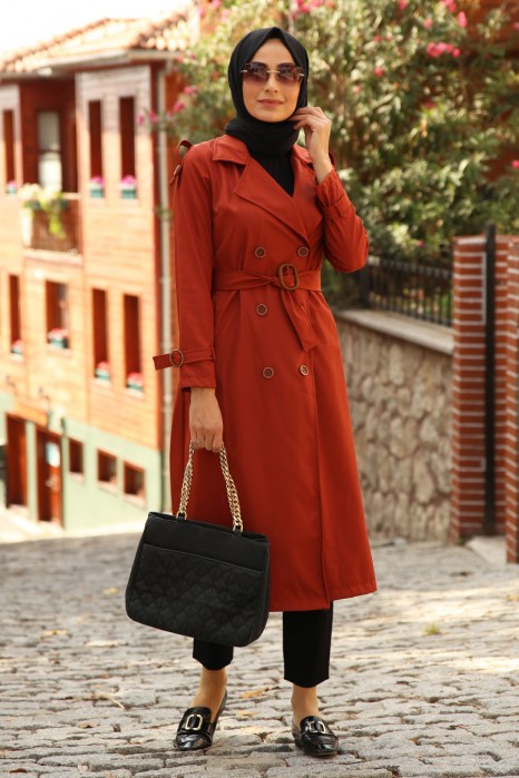 TRENCH COAT - BRICK COLOR 