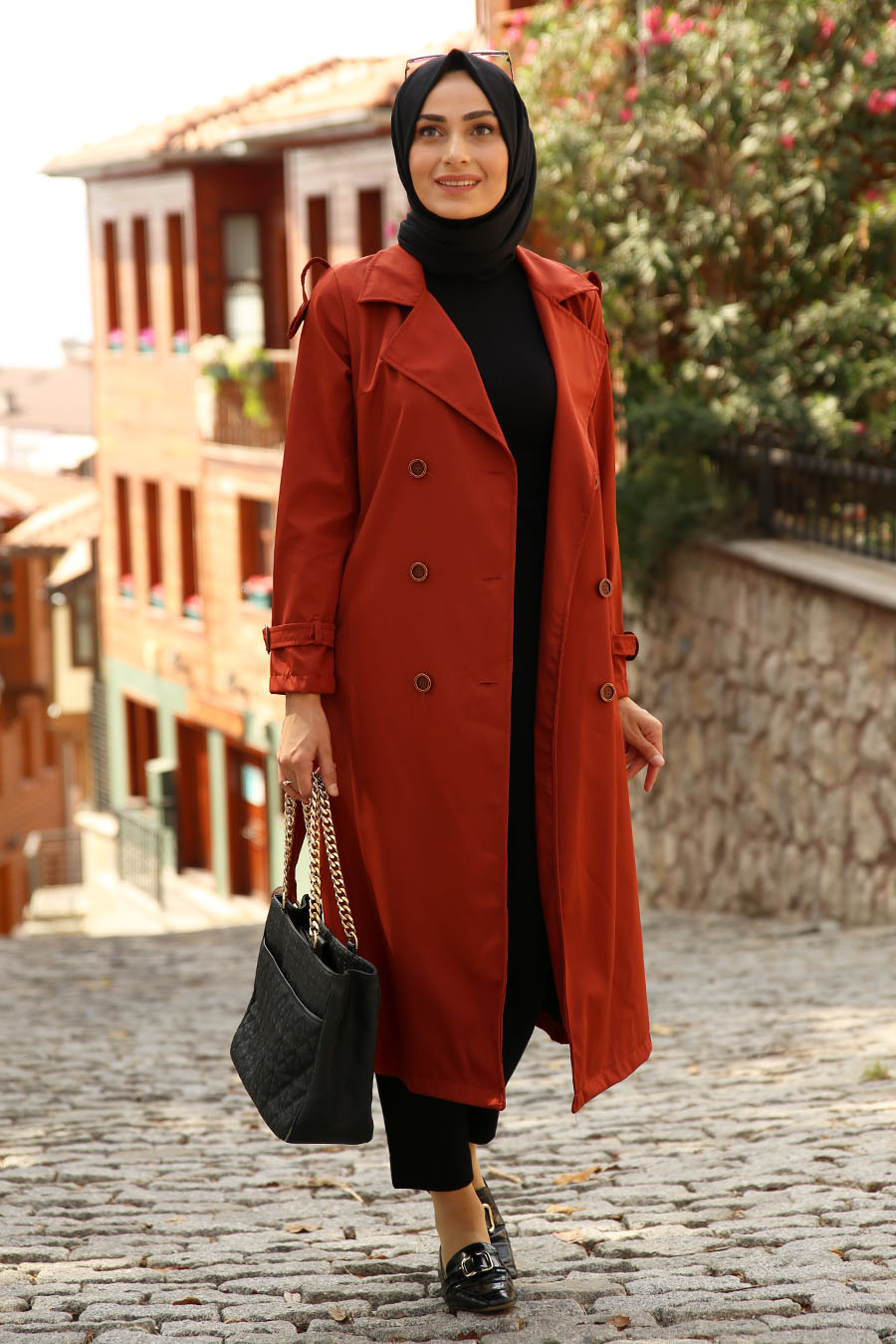 TRENCH COAT - BRICK COLOR 