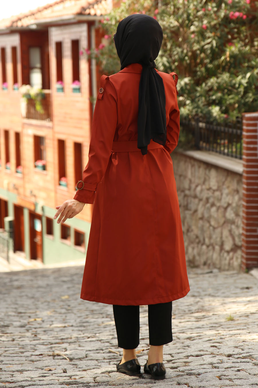 TRENCH COAT - BRICK COLOR 