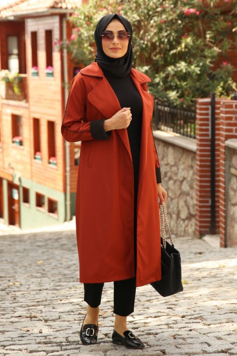 TRENCH COAT - BRICK COLOR 