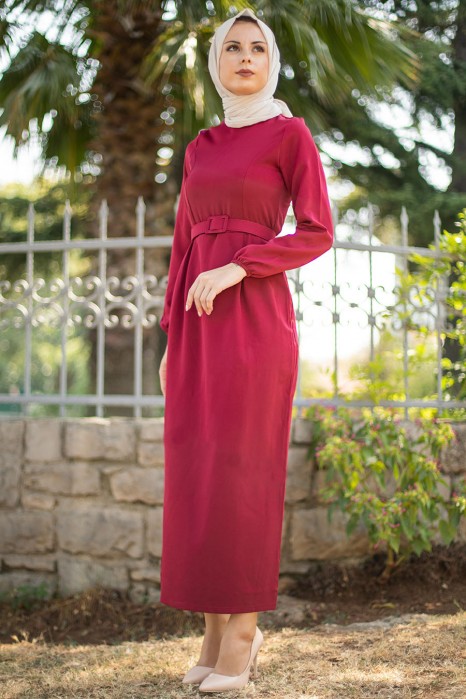 CLARET RED DRESS  