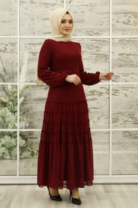 CLARET RED DRESS