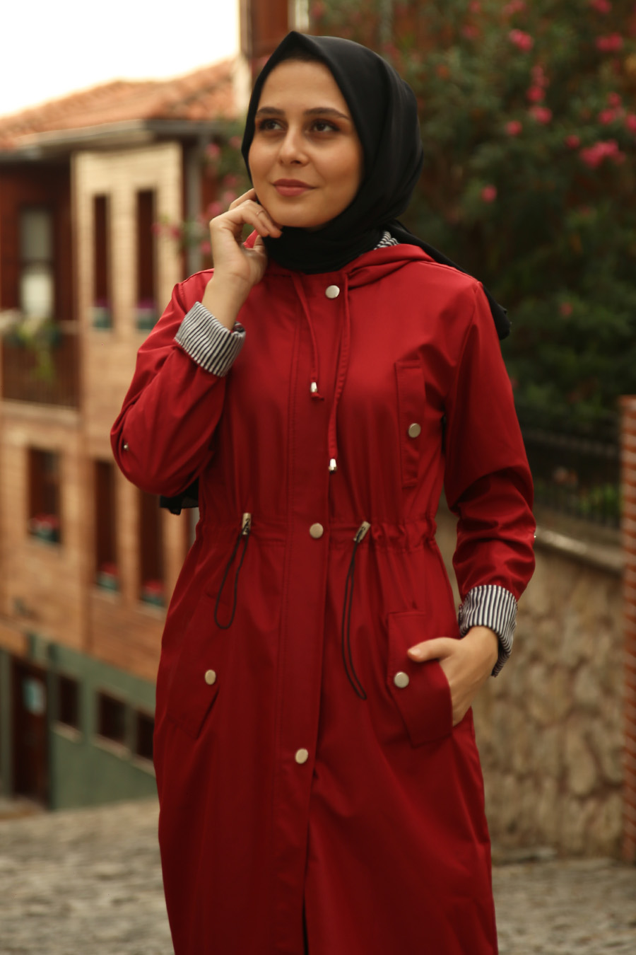 TRENCH COAT - CLARET RED  TRENCH COAT - CLARET RED