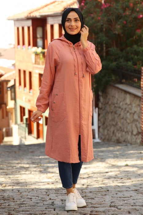 COAT - CORAL COLOR 