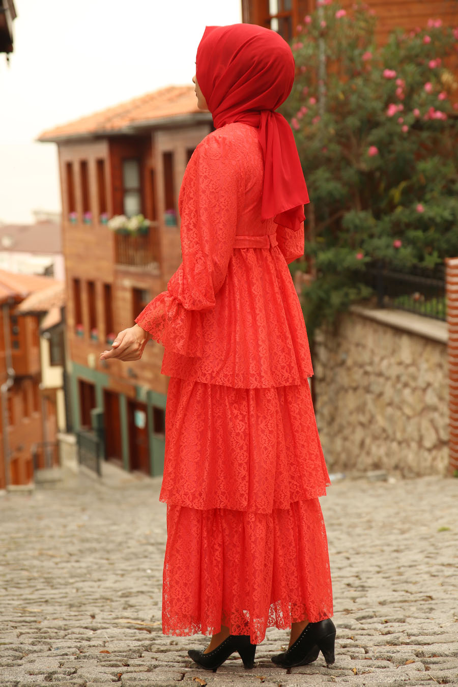EVENING DRESS - CORAL COLOR