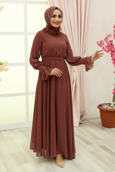 EVENING DRESS  - COPPERTONE COLOR
