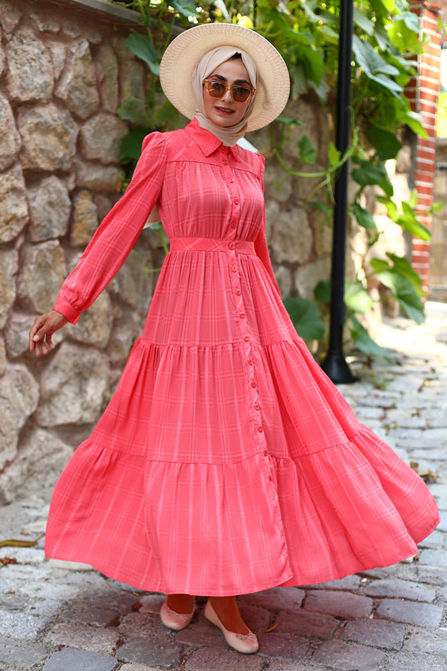CORAL COLOR DRESS
