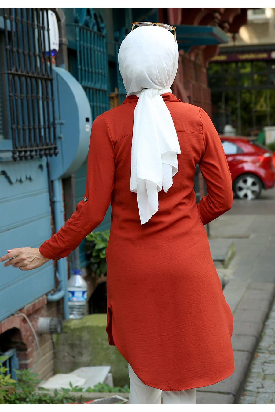 TUNIC - CORAL COLOR  TUNIC - CORAL COLOR