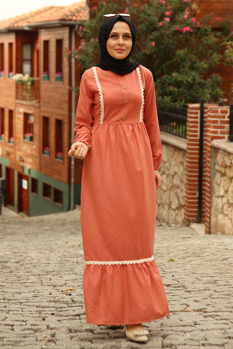 coral orange color dress