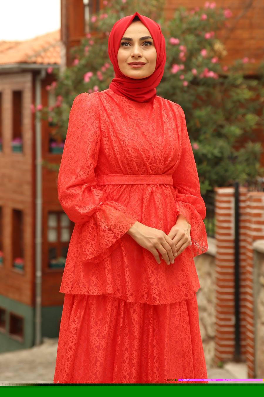 EVENING DRESS - CORAL COLOR