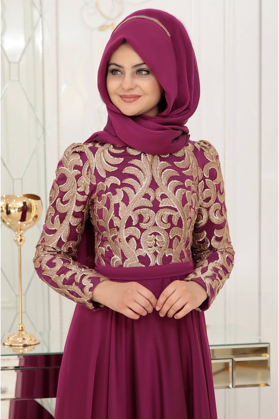 FUCHSIA EVENING DRESS