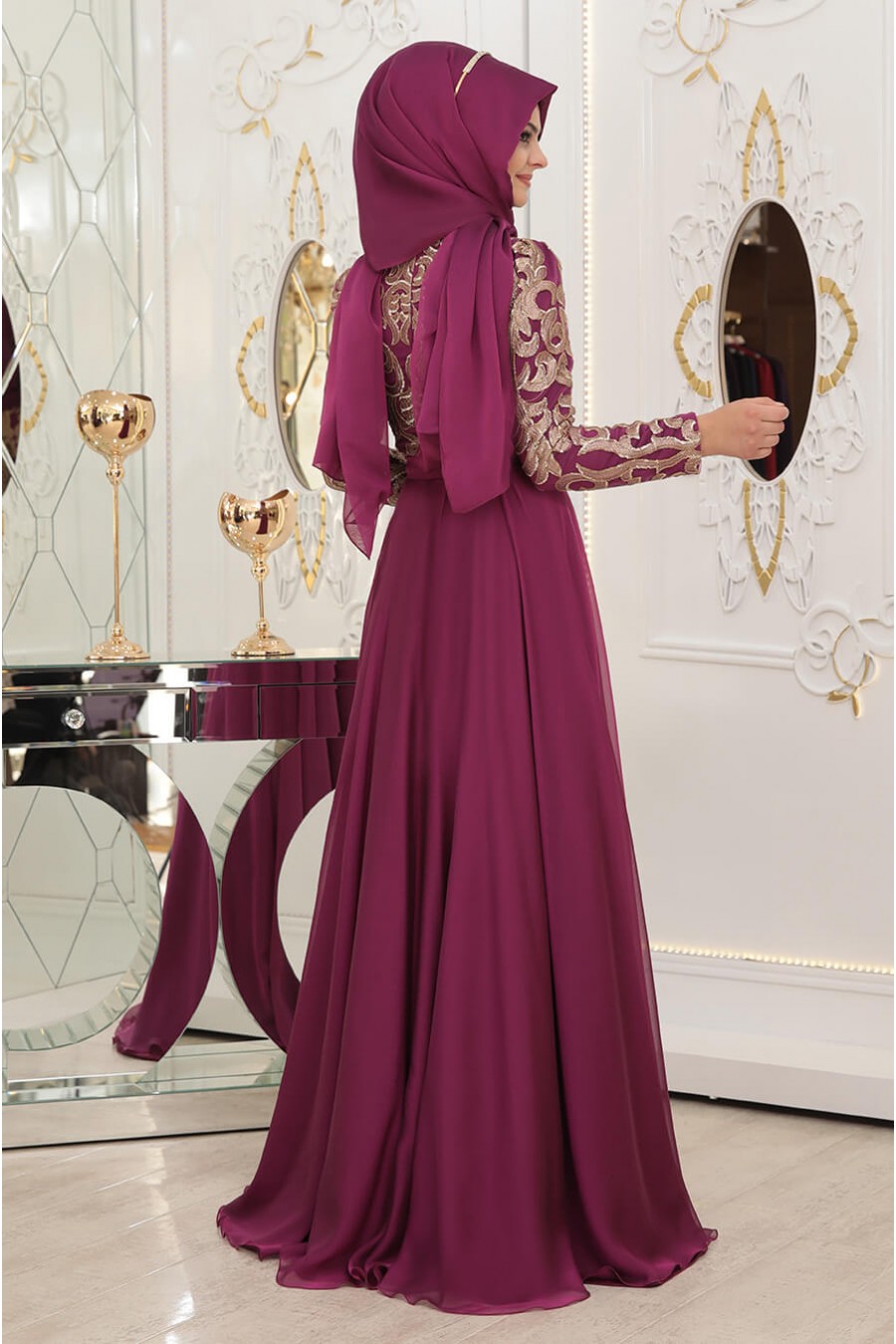 FUCHSIA EVENING DRESS