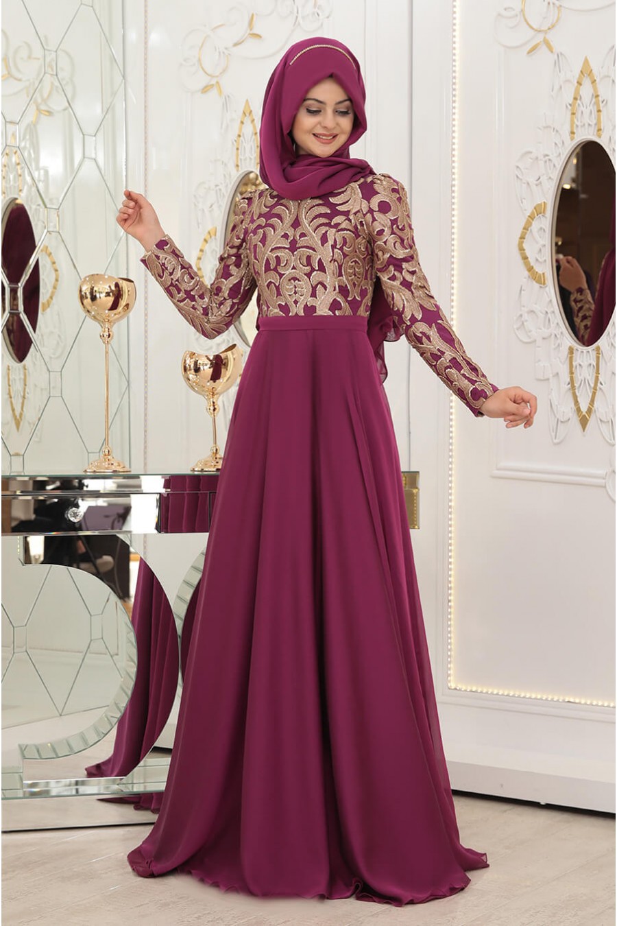 FUCHSIA EVENING DRESS