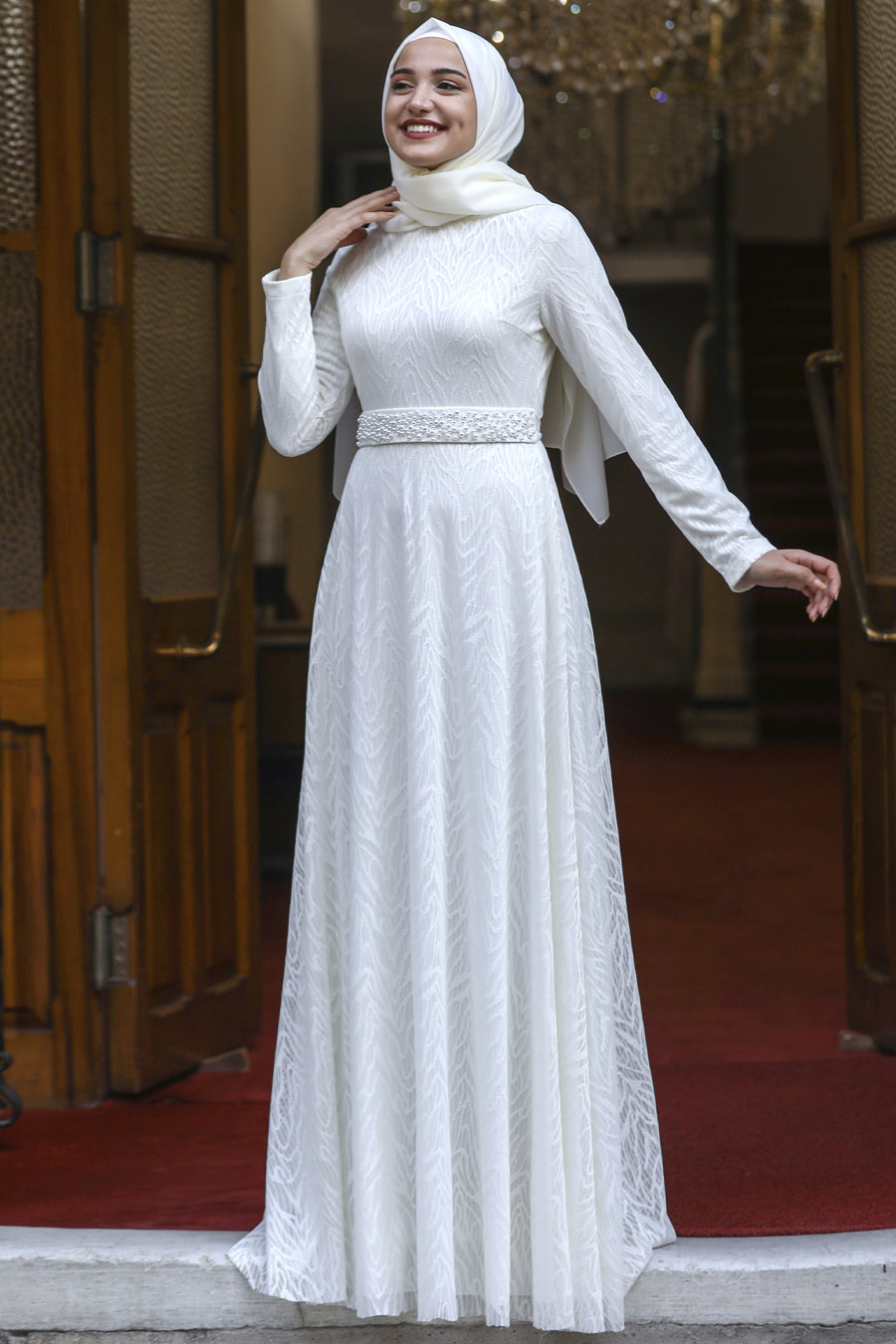 ECRU EVENING DRESS  