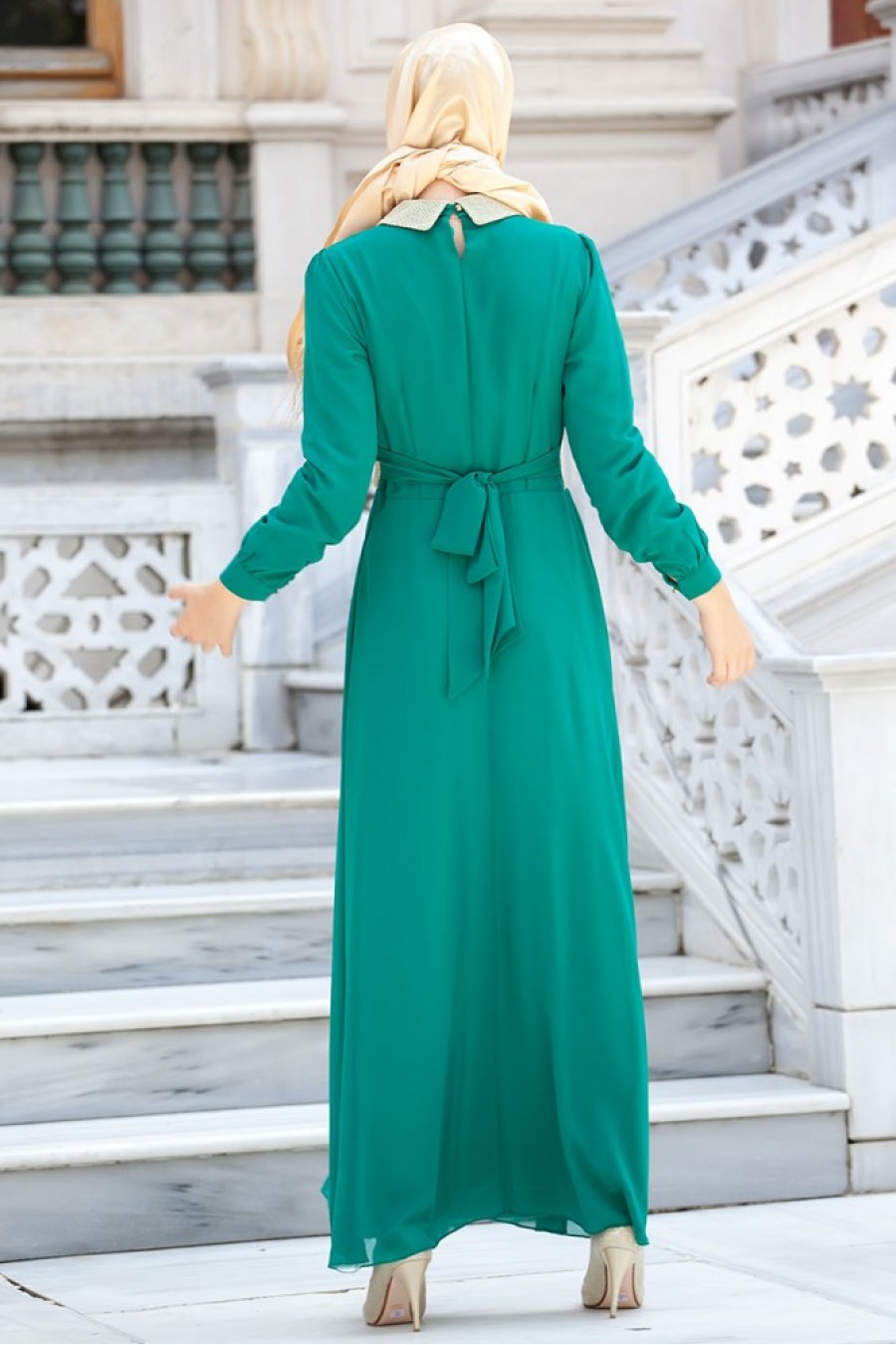 almond green color dress Natural Linen Wrap Dress - Midi, Cocktail, Summer, Wedding guest - Almond Brown main image 0