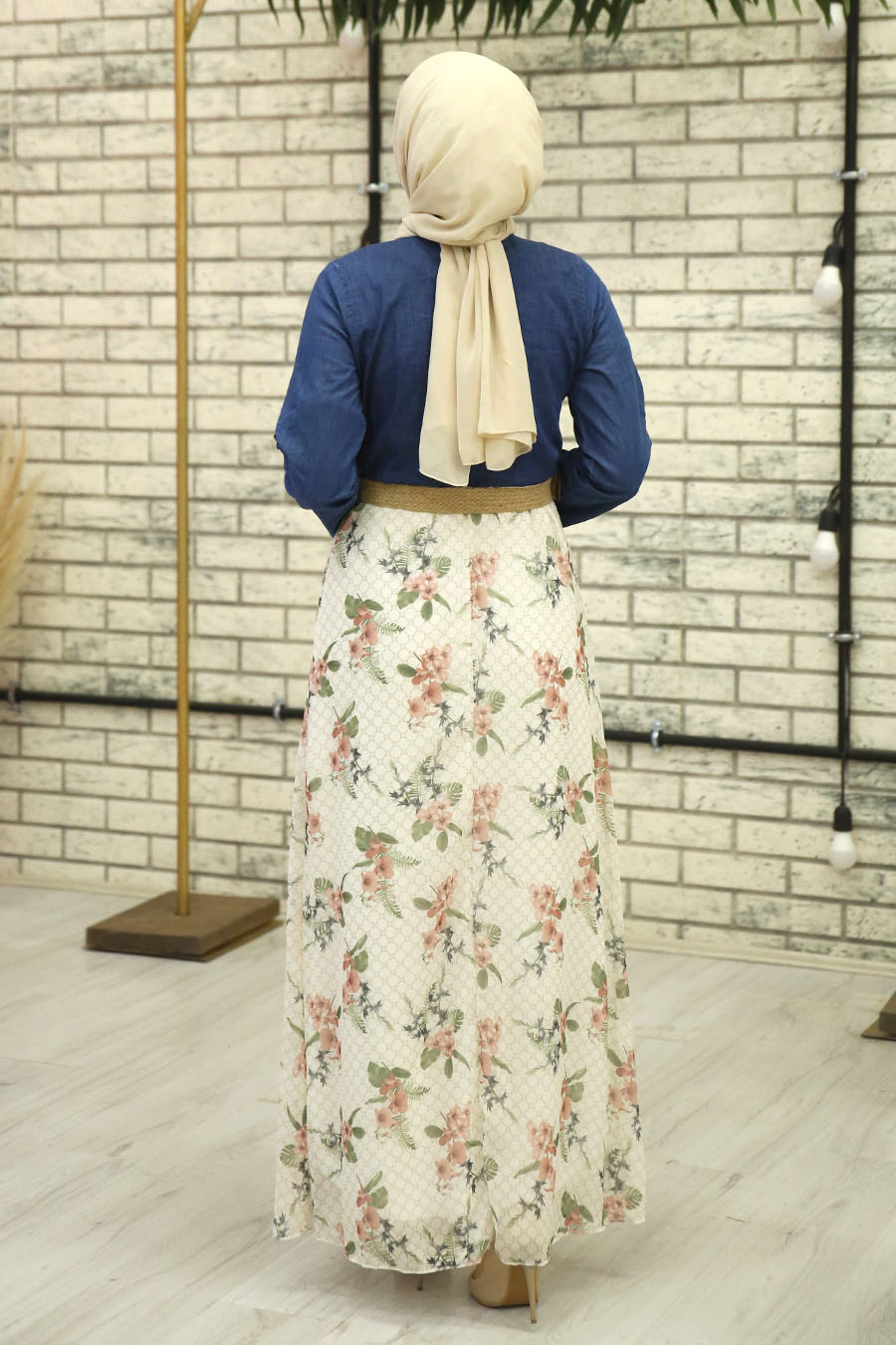 FLOWER PATTERNED POWDER PINK DRESS 