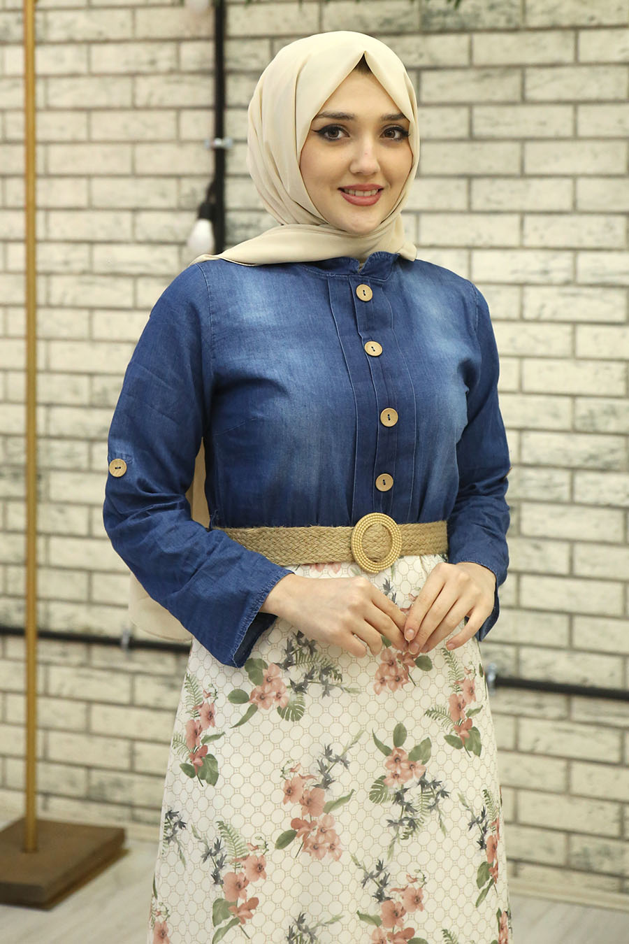 FLOWER PATTERNED POWDER PINK DRESS 