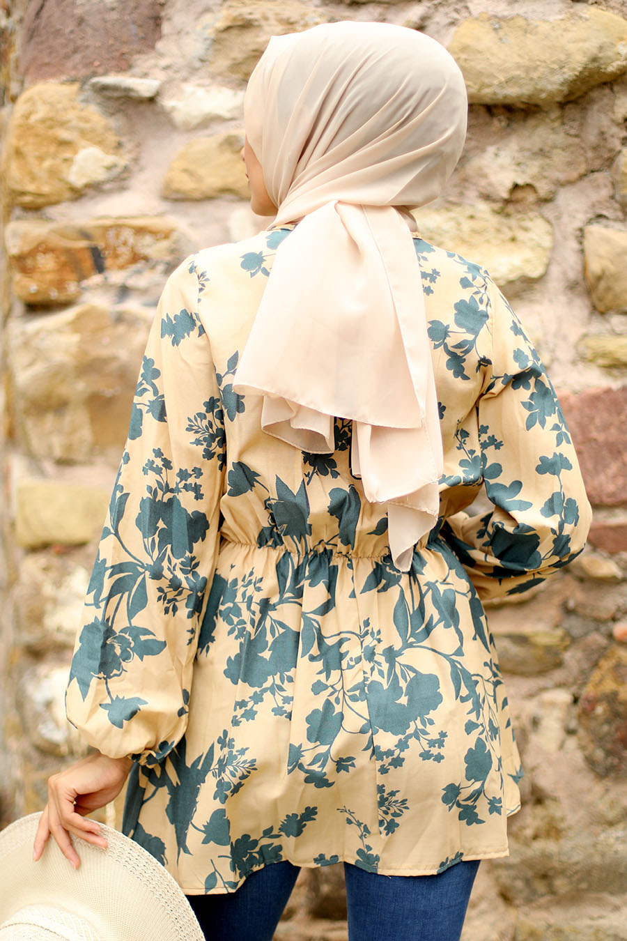 FLOWER PATTERNED YELLOW TUNIC   FLOWER PATTERNED YELLOW TUNIC
