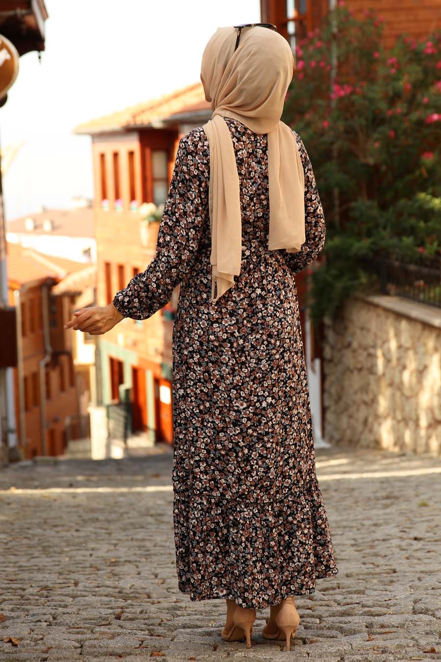 FLOWER PATTERNED DRESS - BLUE 