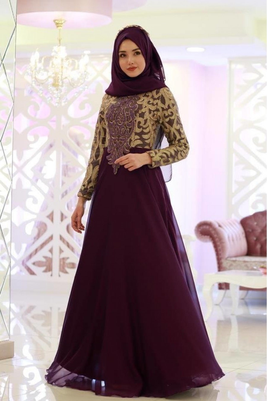 PURPLE EVENING DRESS