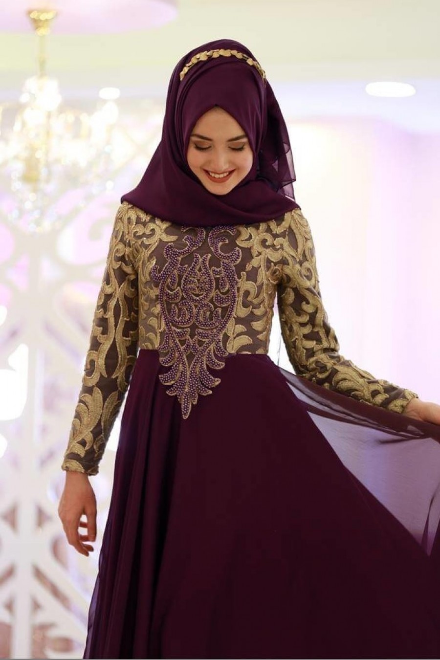 PURPLE EVENING DRESS