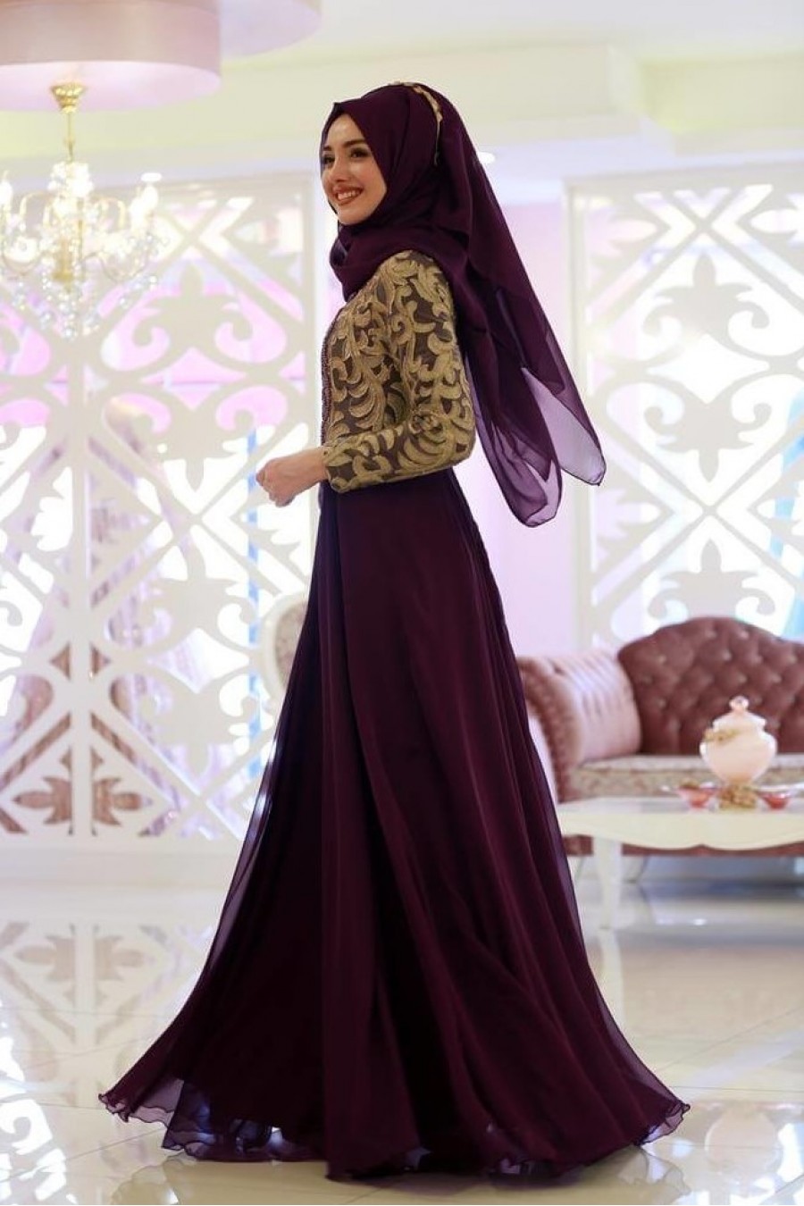 PURPLE EVENING DRESS