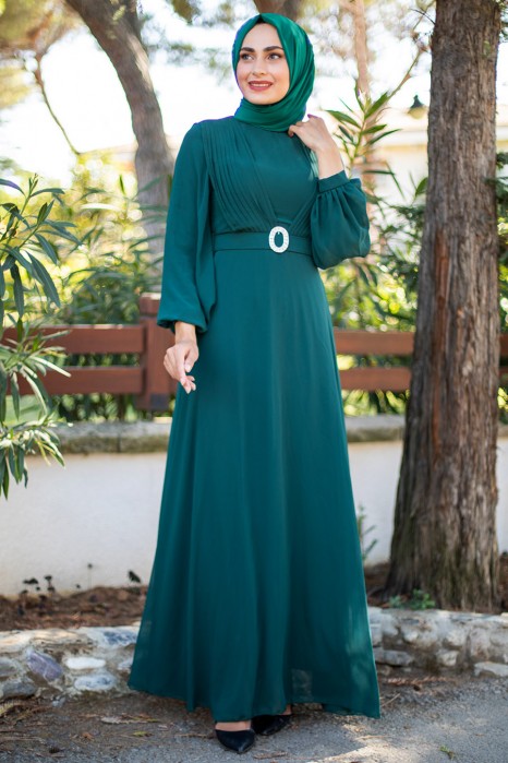 GREEN EVENİNG DRESS