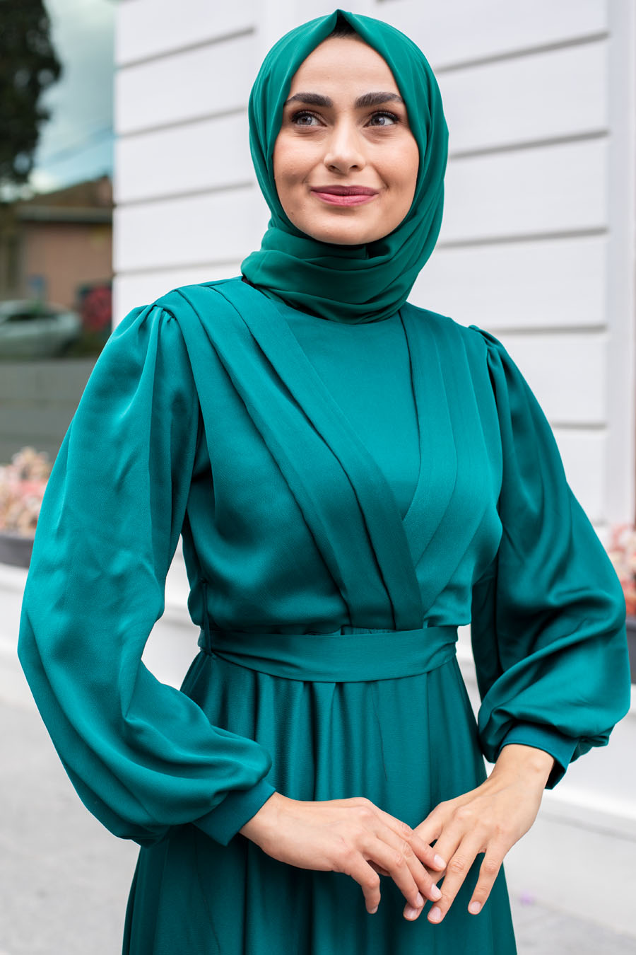 GREEN EVENİNG DRESS 