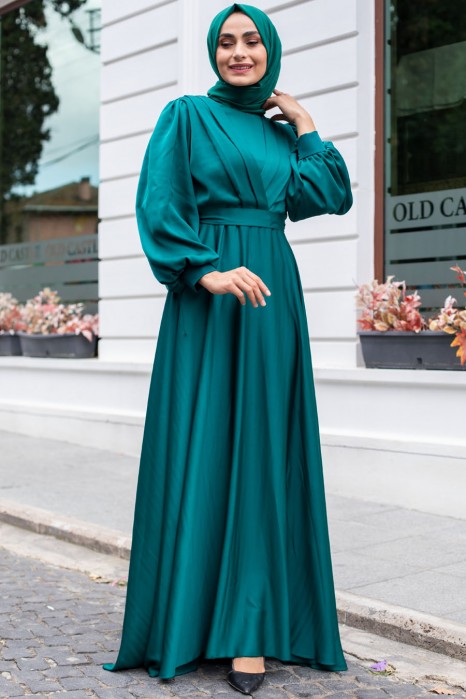GREEN EVENİNG DRESS 