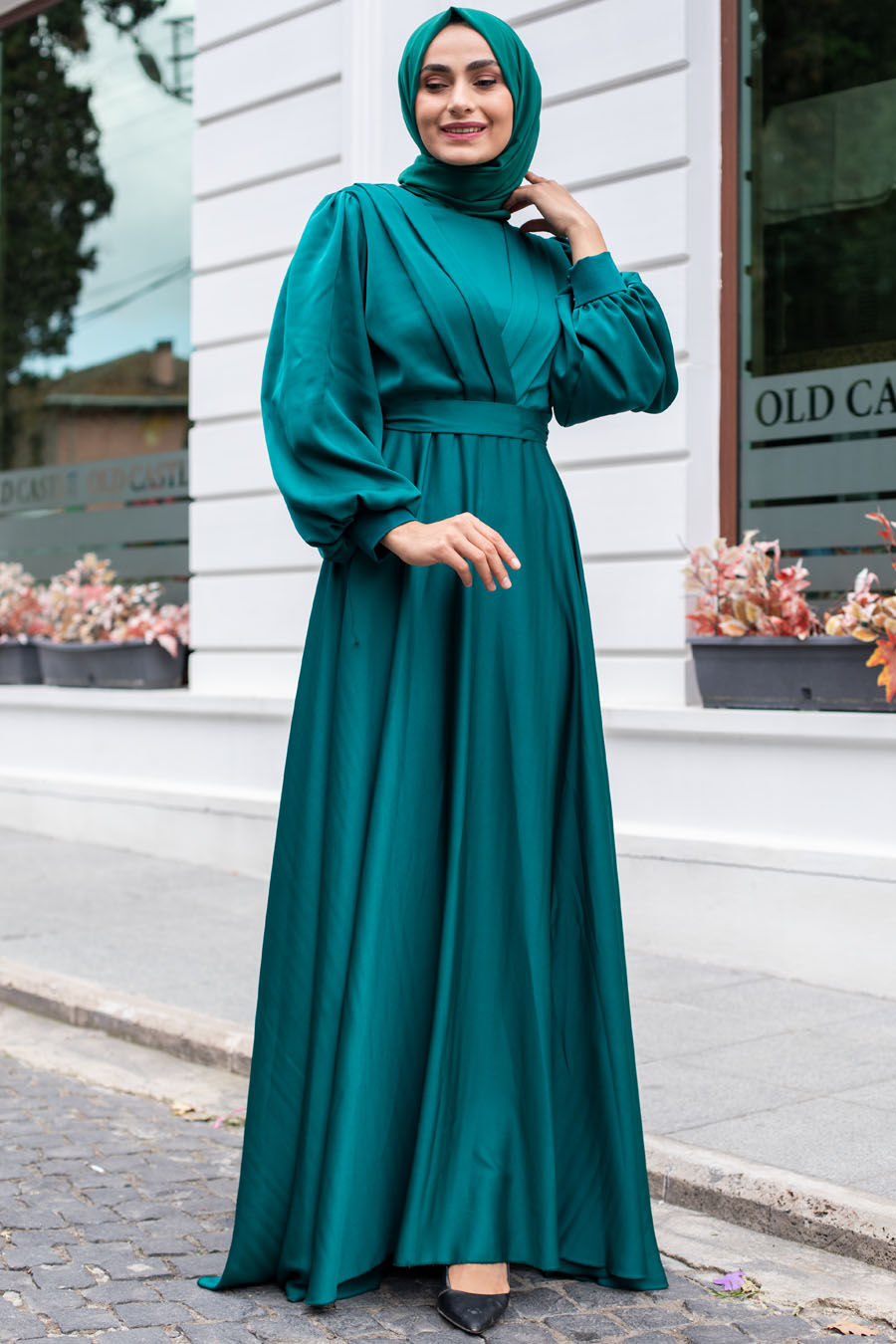GREEN EVENİNG DRESS 