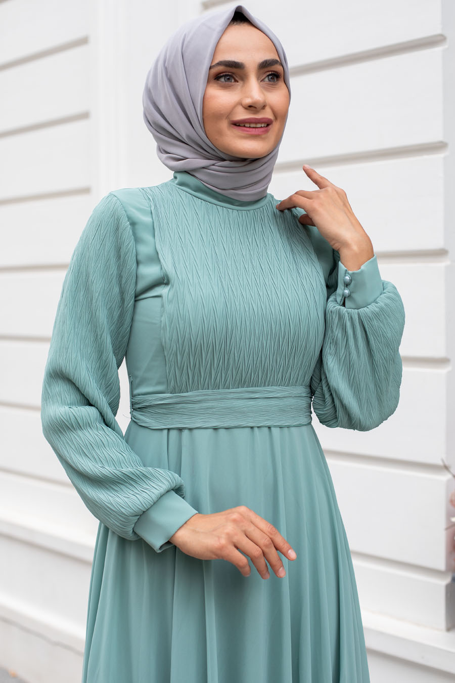 GREEN EVENİNG DRESS 