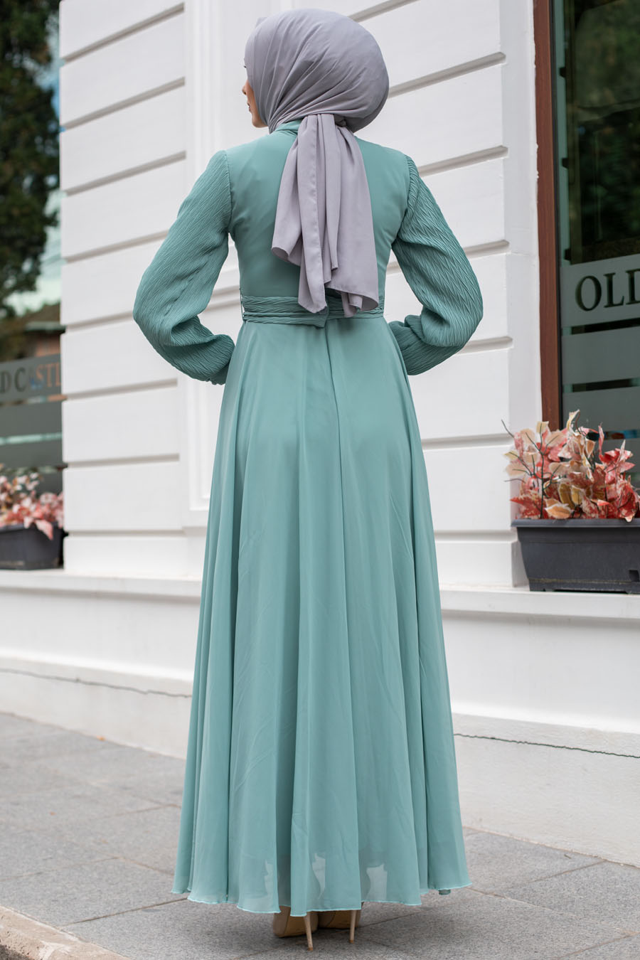 GREEN EVENİNG DRESS 