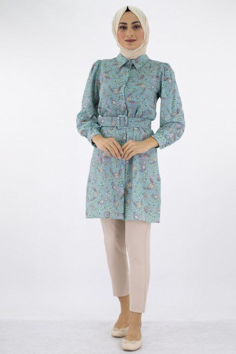 GREEN TUNIC AND PANT SUIT  