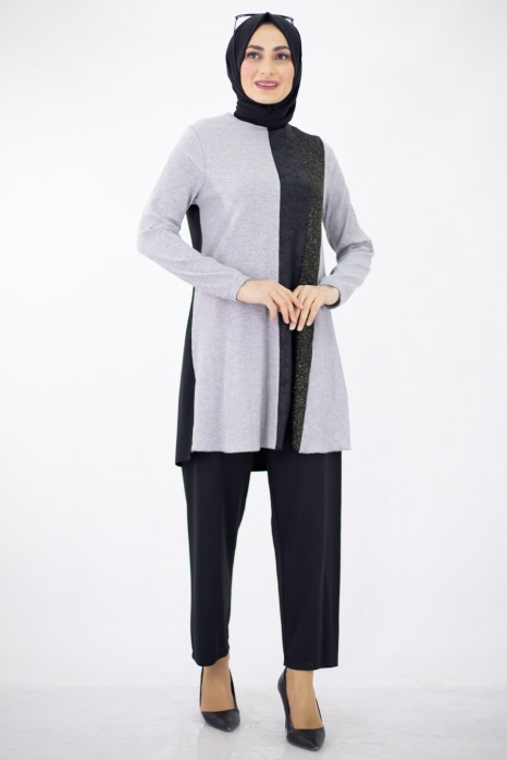 GREY TUNIC AND PANT SUIT