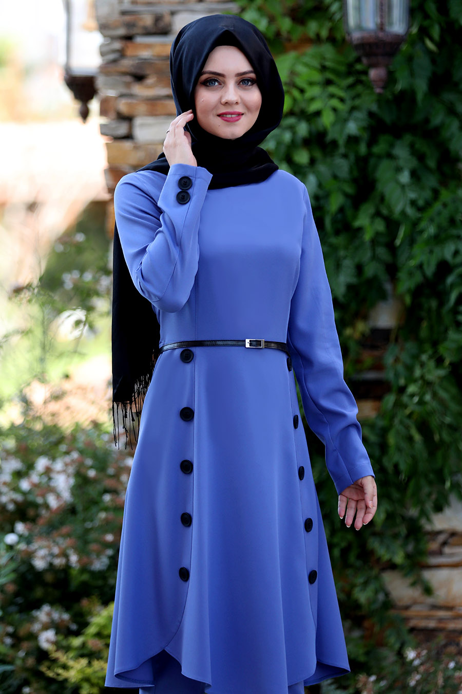 INDIGO COLOR TUNIC AND PANT SUIT  