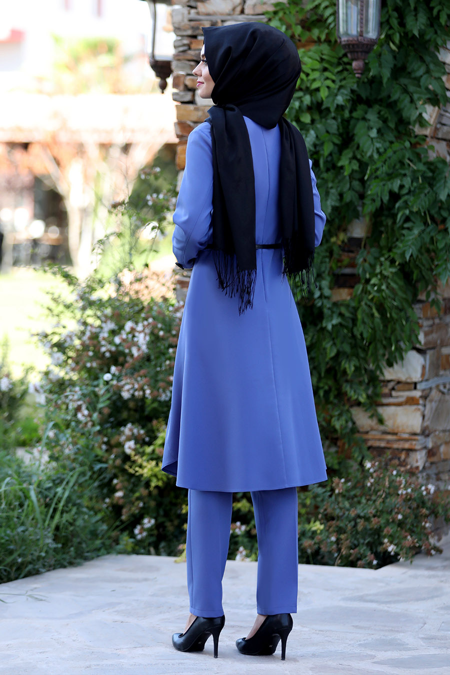 INDIGO COLOR TUNIC AND PANT SUIT  