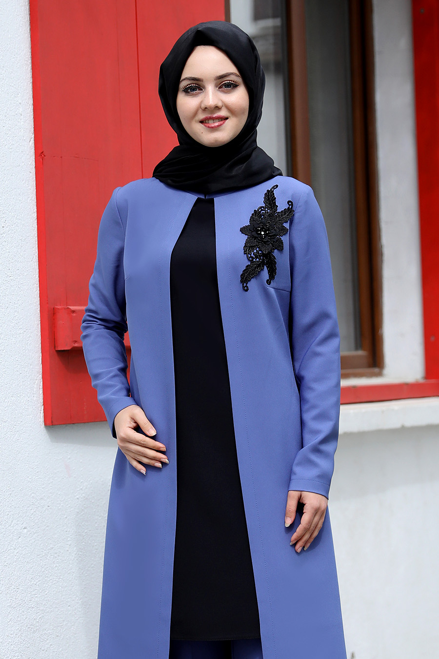 INDIGO COLOR TUNIC AND PANT SUIT 