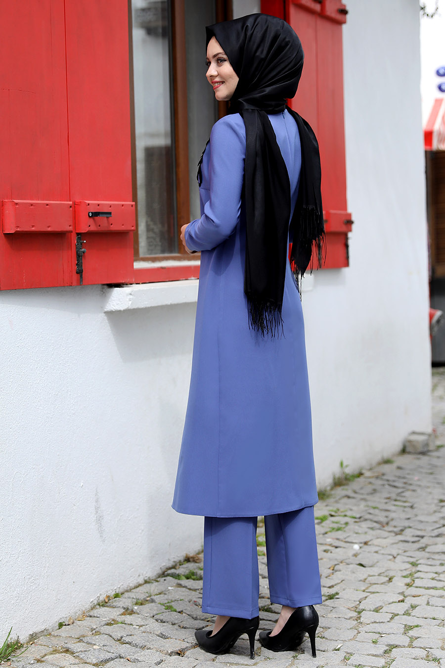 INDIGO COLOR TUNIC AND PANT SUIT 