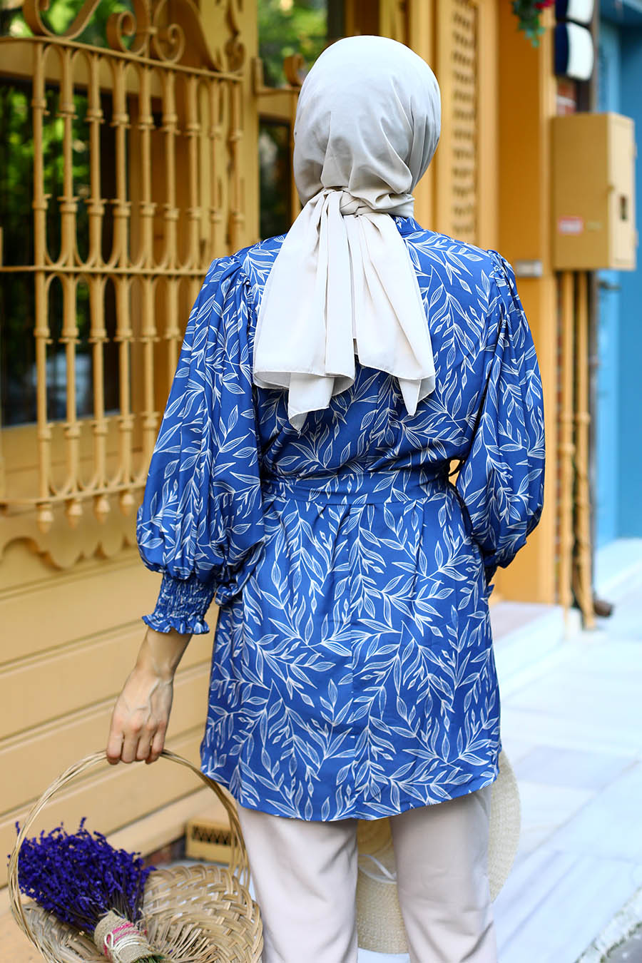 INDIGO COLOR TUNIC AND PANT SUIT 