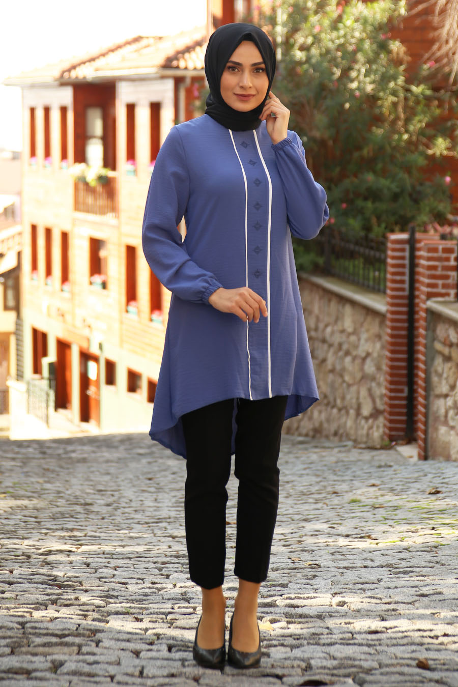 TUNIC - INDIGO COLOR  TUNIC - INDIGO COLOR