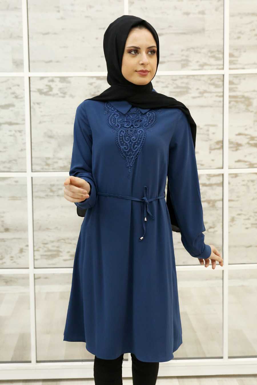 TUNIC - INDIGO COLOR  TUNIC - INDIGO COLOR