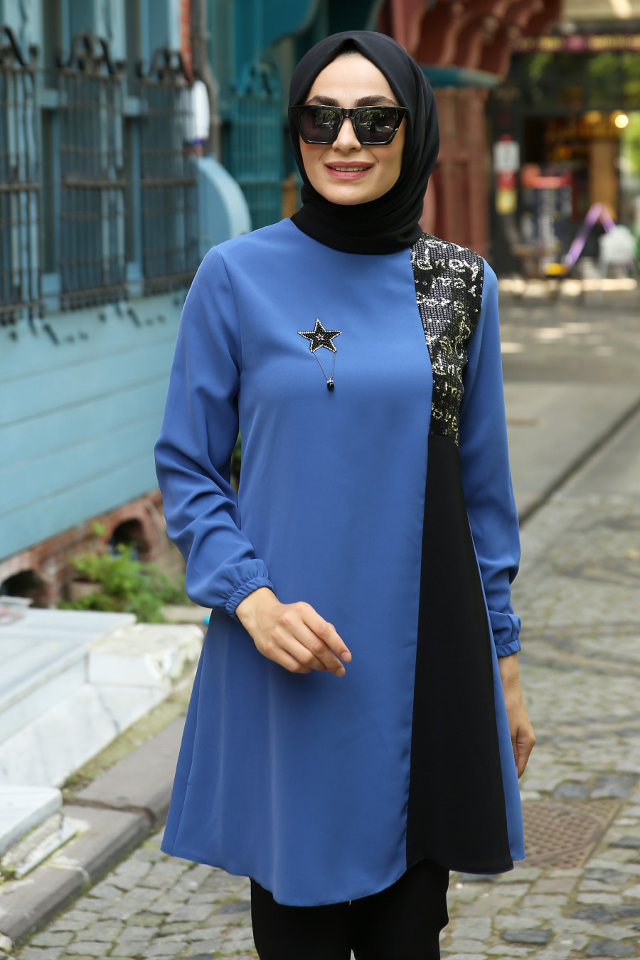 TUNIC - INDIGO COLOR  TUNIC - INDIGO COLOR