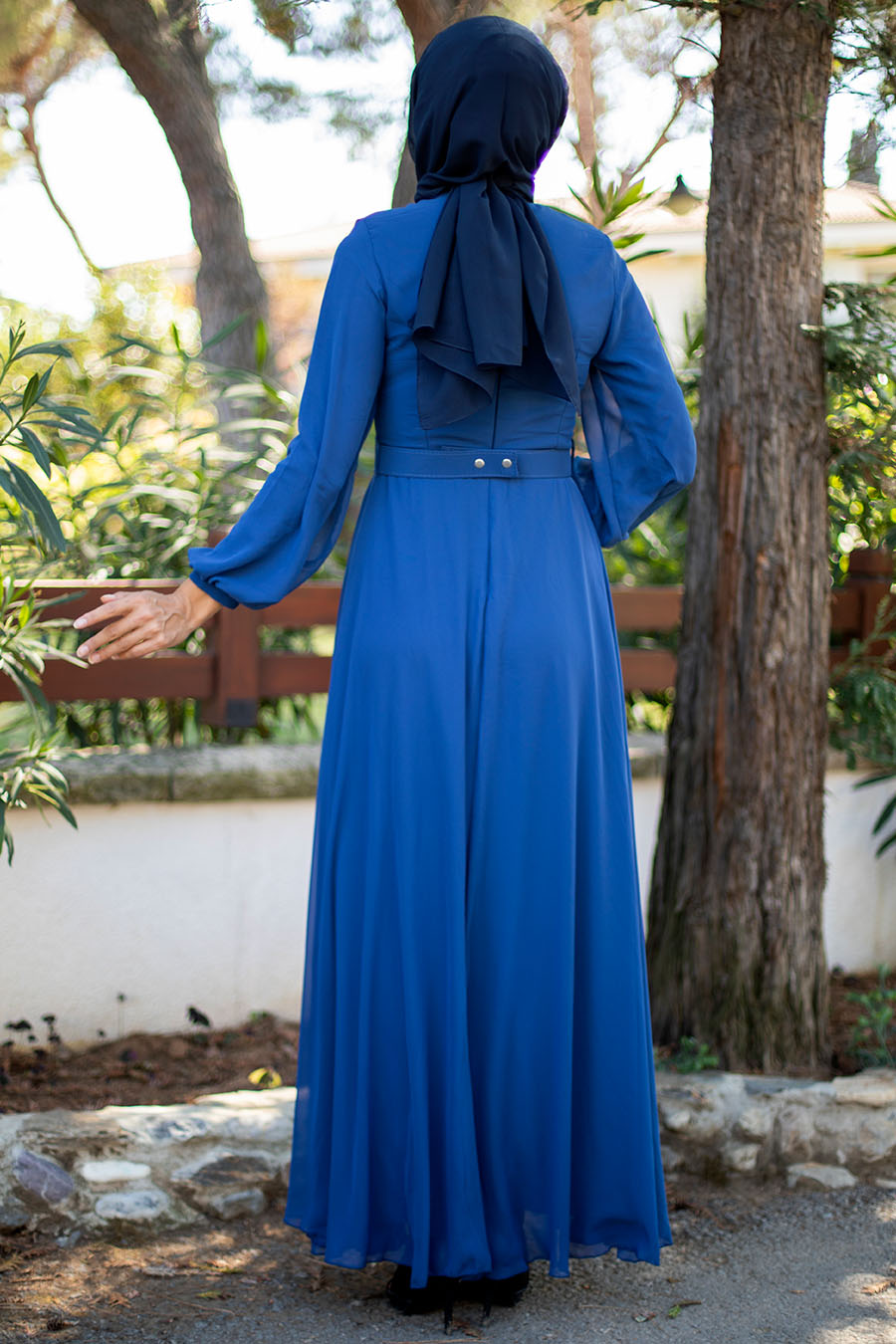 INDIGO COLOR EVENİNG DRESS