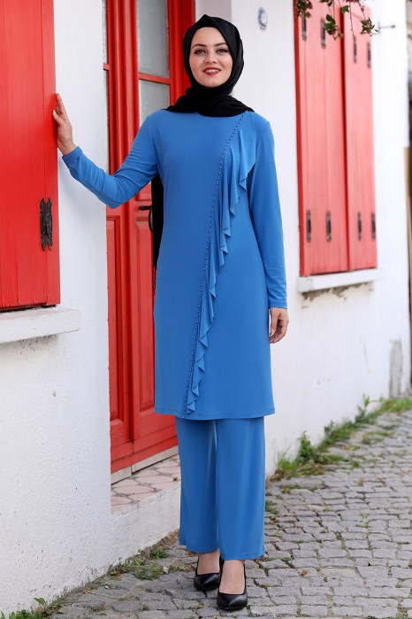 INDIGO SUIT AND PANT SUIT   