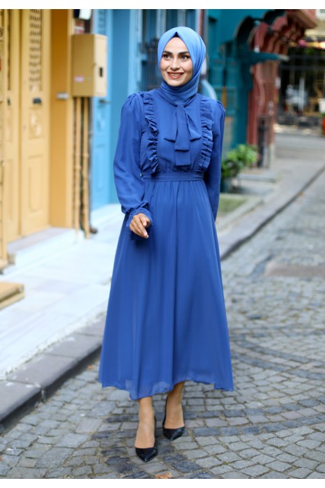 INDIGO EVENING DRESS 